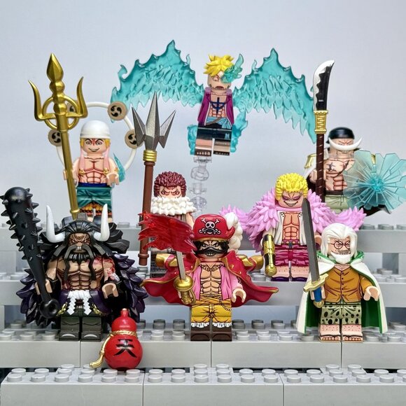 One Piece Custom Minifigure Set – Kaido, Roger, Whitebeard, Doflamingo(8pcs) - Picture 1 of 7
